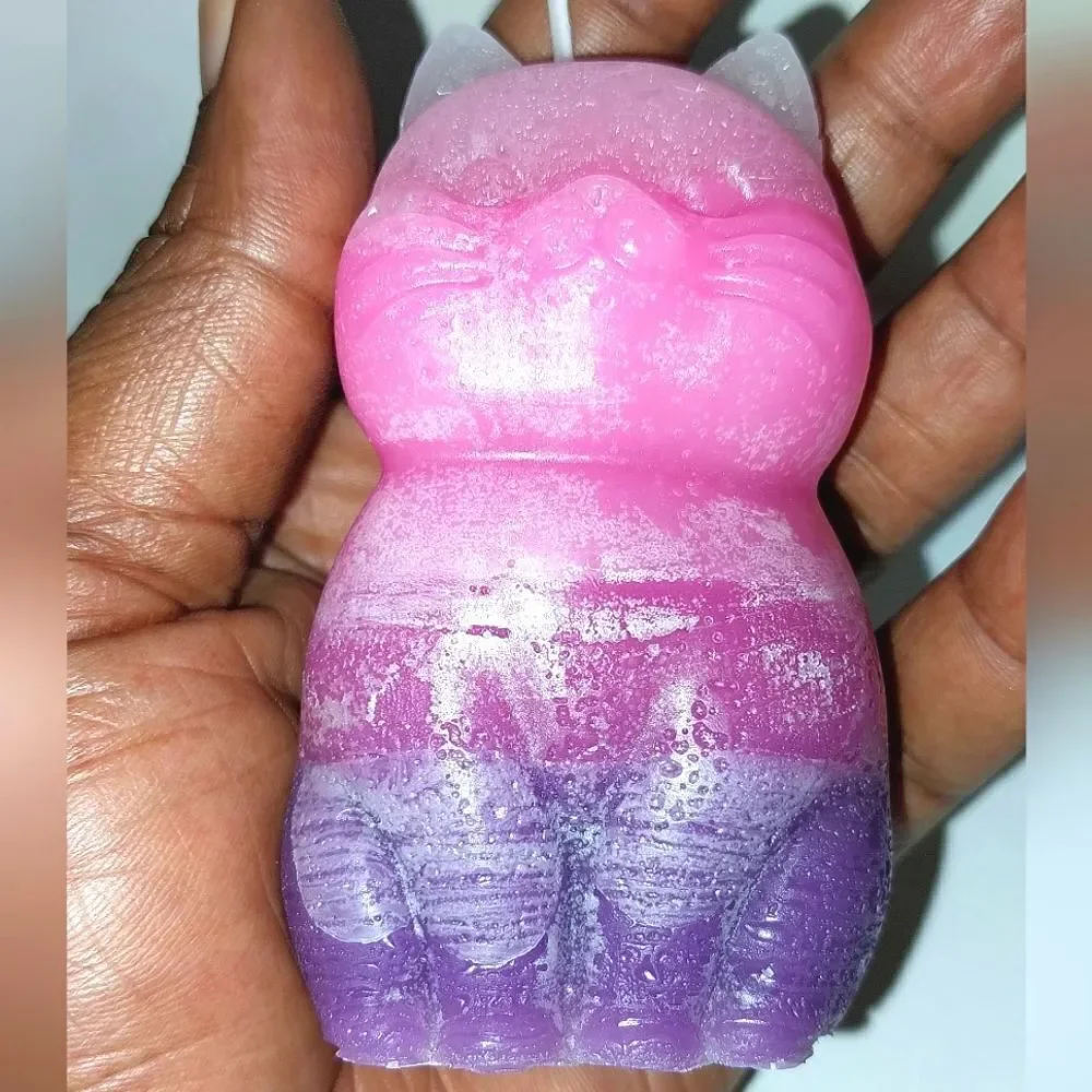 Hand crafted limited edition Pink candle from our Cat Lady candle collection